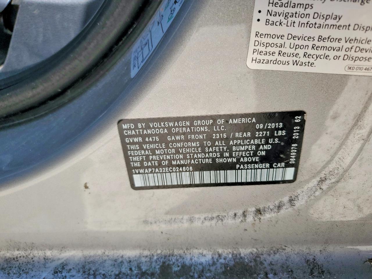 2014 VOLKSWAGEN PASSAT S — Фото 12 из 12