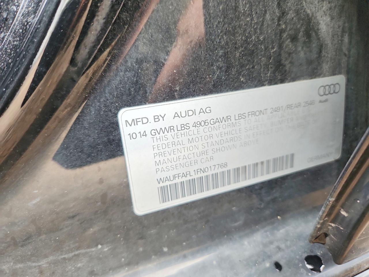 WAUFFAFL1FN017768 2015 AUDI A4 photo no. 12