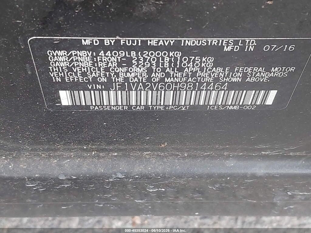 JF1VA2V60H9814464 2017 SUBARU WRX STI photo no. 9