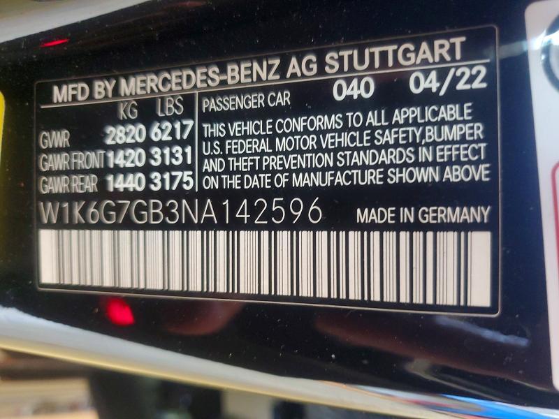 2022 MERCEDES-BENZ S 580 4MATIC — Фото 12 из 14