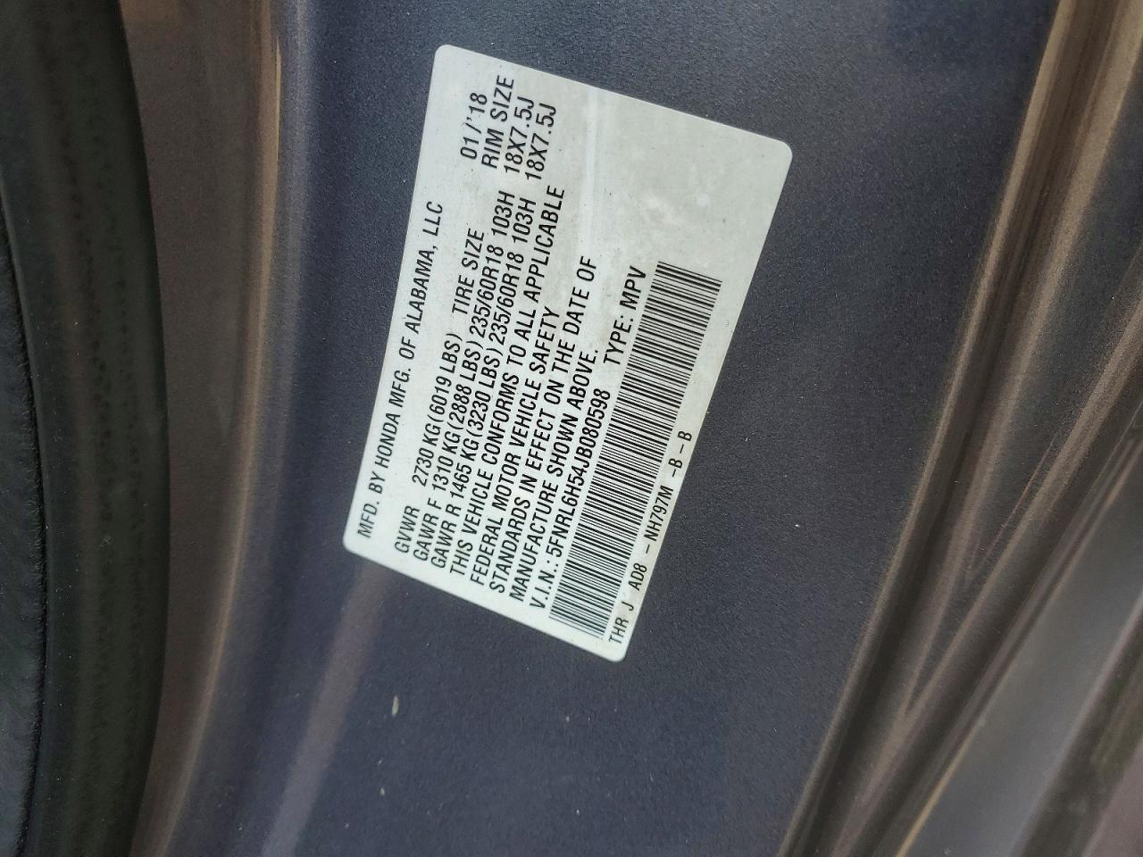 2018 HONDA ODYSSEY EX — Фото 12 из 12