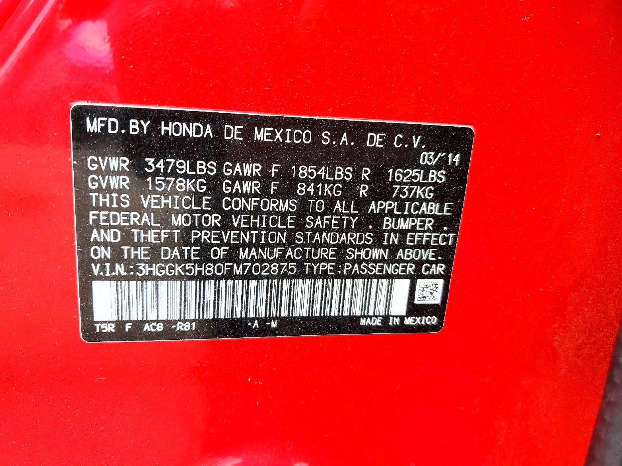 2015 HONDA FIT EX — Фото 13 из 13