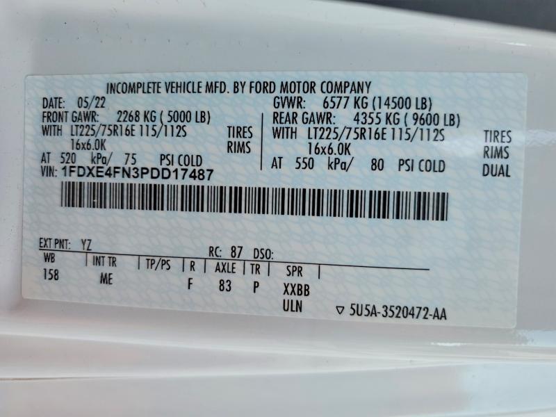 1FDXE4FN3PDD17487 2023 FORD ECONOLINE photo no. 10
