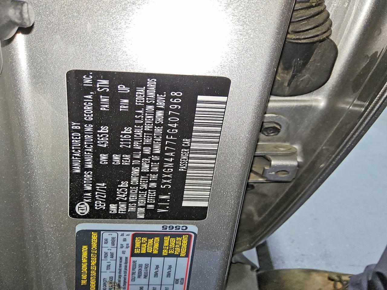 5XXGN4A77FG407968 2015 KIA OPTIMA photo no. 12