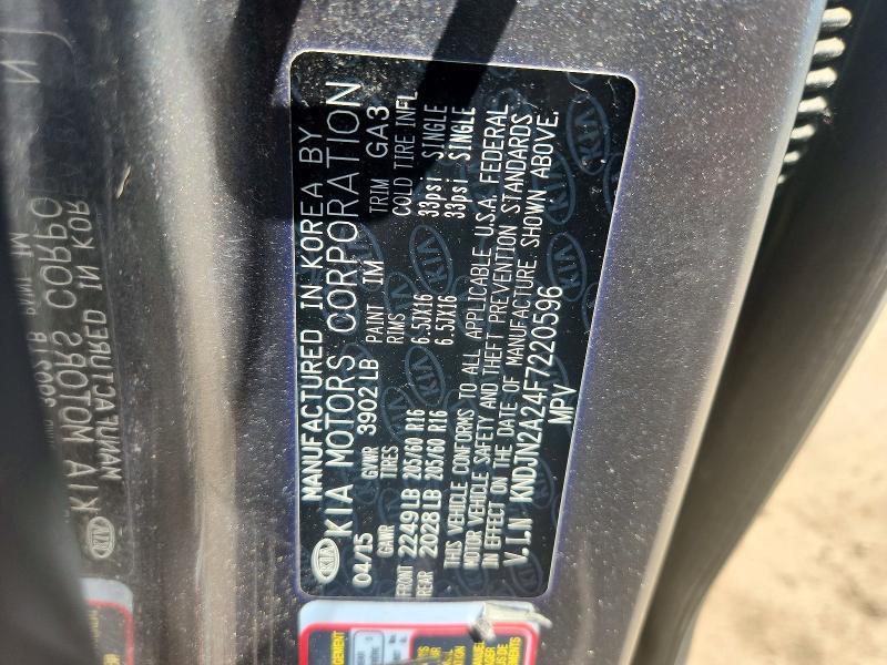 KNDJN2A24F7220596 2015 KIA SOUL photo no. 12