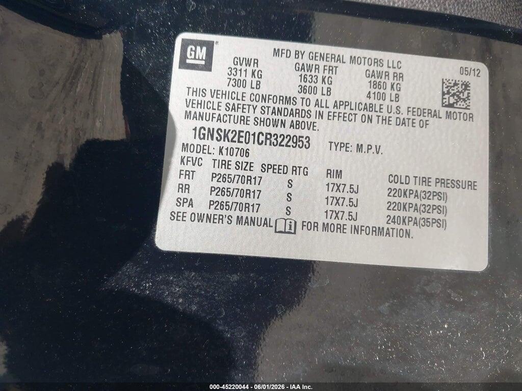 1GNSK2E01CR322953 2012 CHEVROLET TAHOE photo no. 9