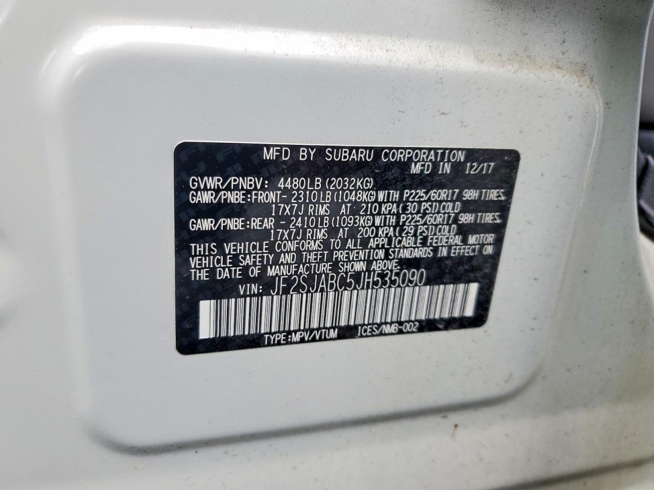 2018 SUBARU FORESTER 2.5I — Фото 13 из 13