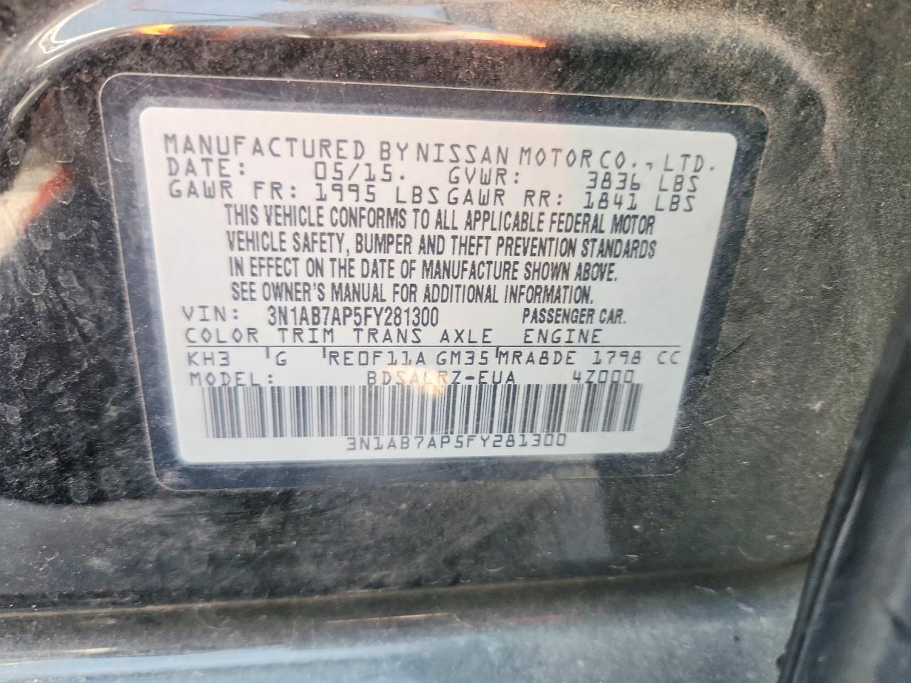 2015 NISSAN SENTRA SR — Фото 12 из 12