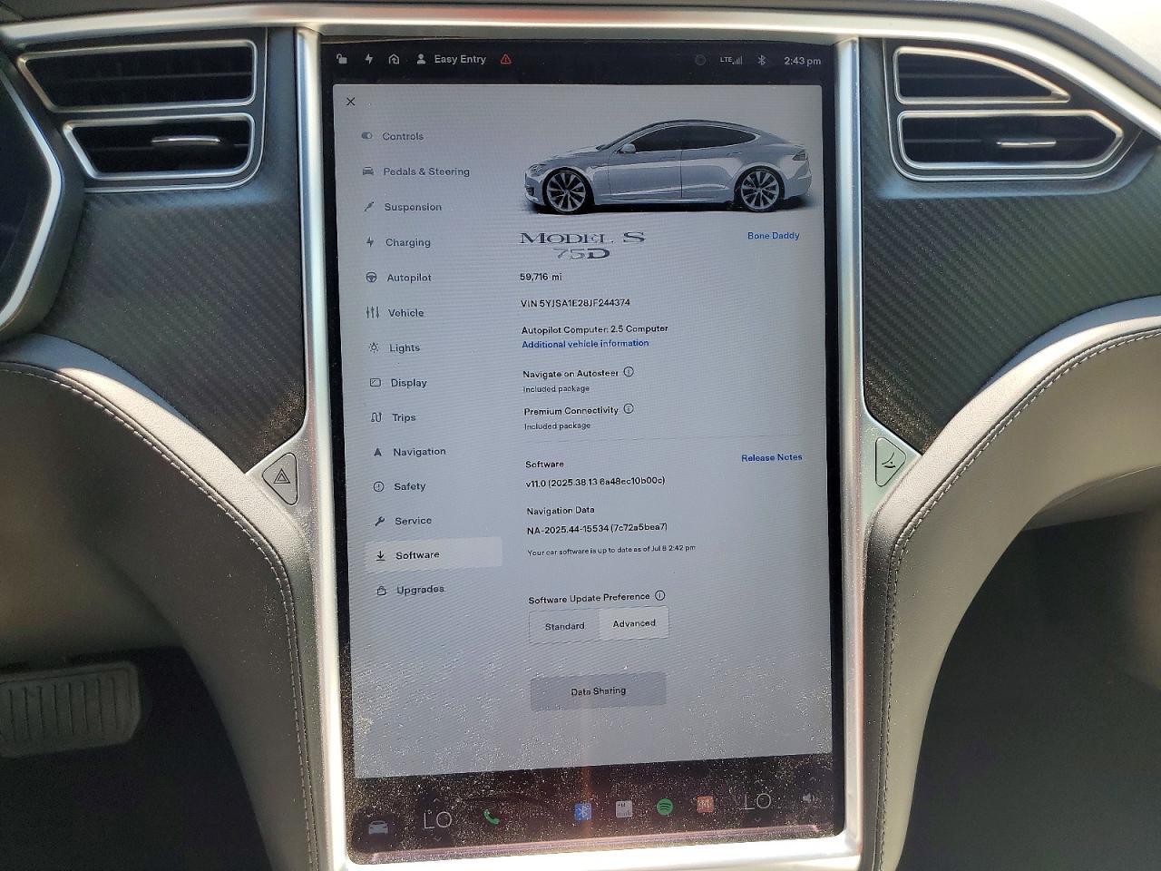 5YJSA1E28JF244374 2018 TESLA MODEL S photo no. 9