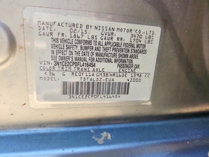 2015 NISSAN VERSA NOTE SV — Фото 12 из 12