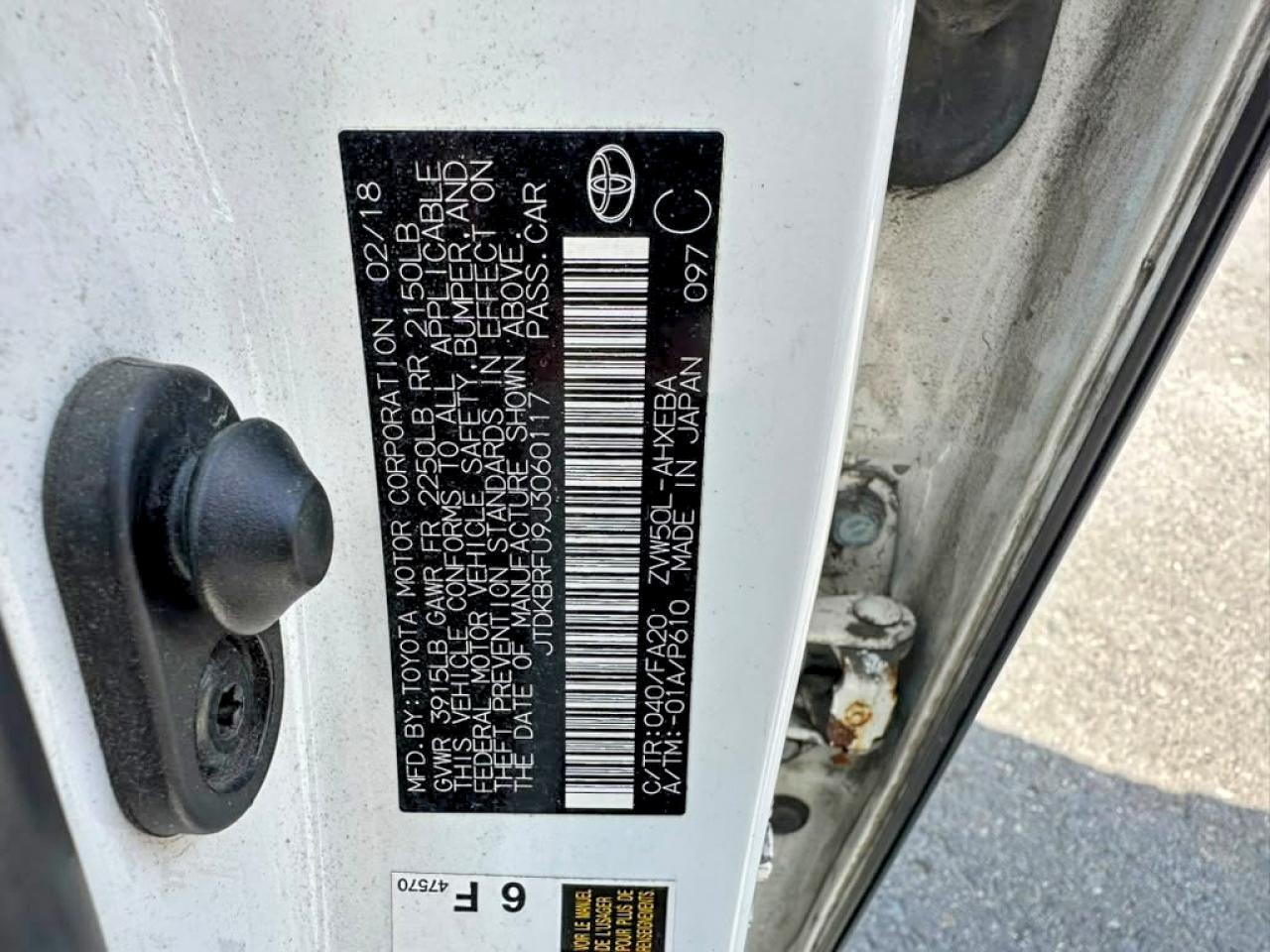 2018 TOYOTA PRIUS ONE — Фото 10 из 10