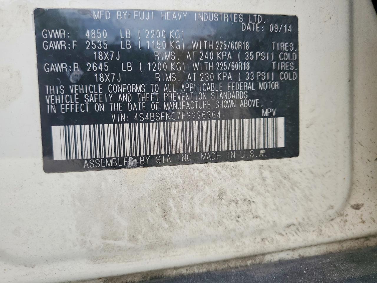 4S4BSENC7F3226364 2015 SUBARU OUTBACK photo no. 12