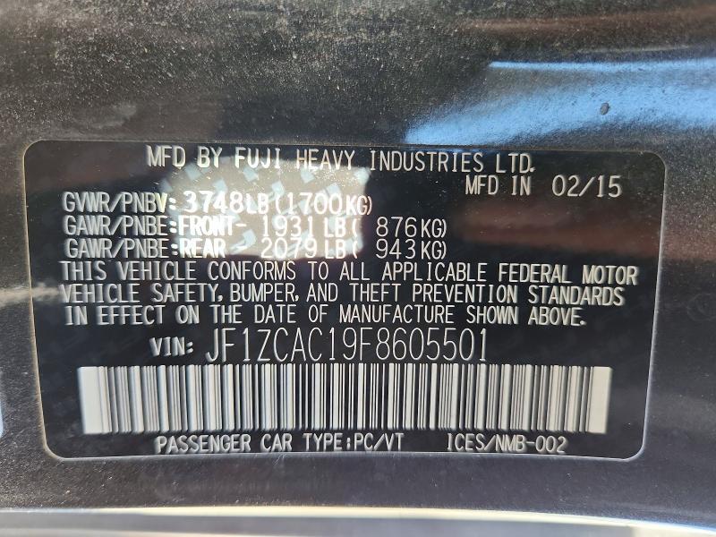 2015 SUBARU BRZ 2.0 LIMITED — Фото 12 из 12