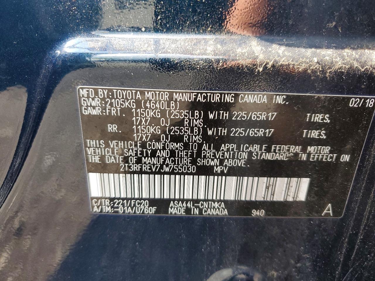 2018 TOYOTA RAV4 XLE — Фото 14 из 14
