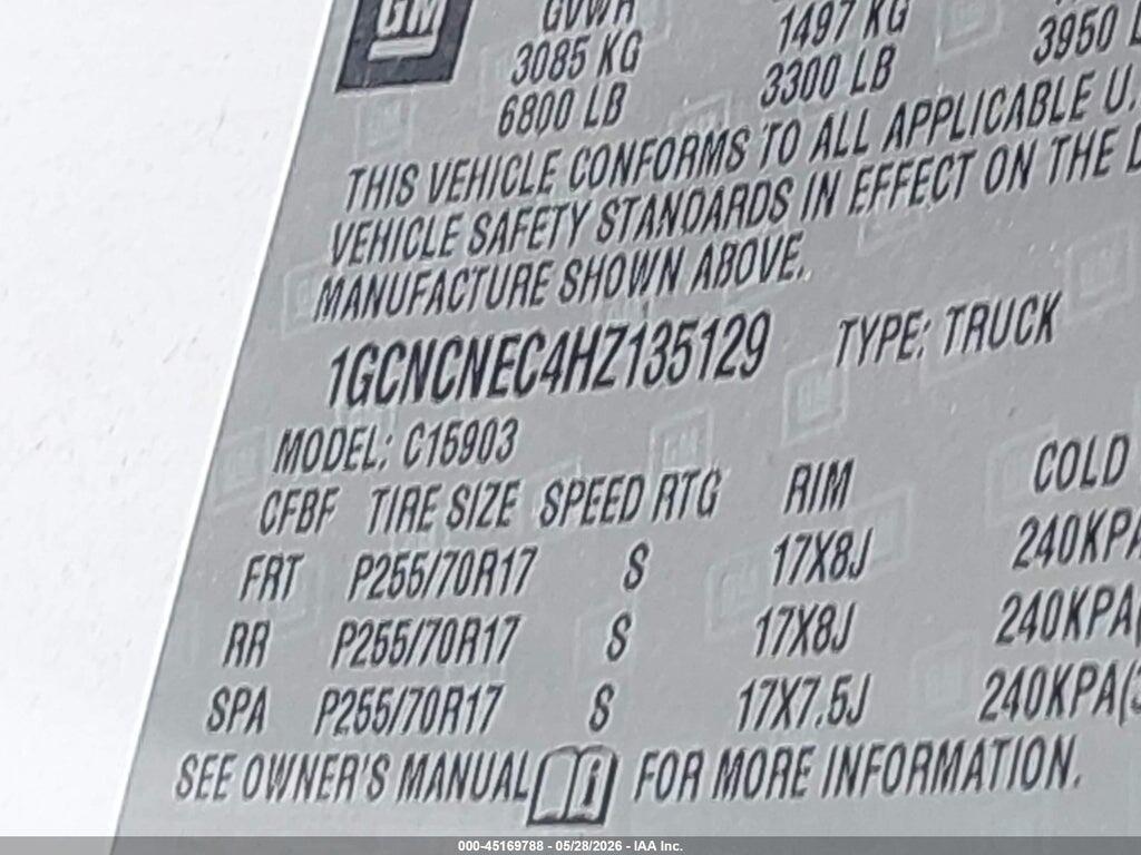 1GCNCNEC4HZ135129 2017 CHEVROLET SILVERADO 1500 photo no. 8