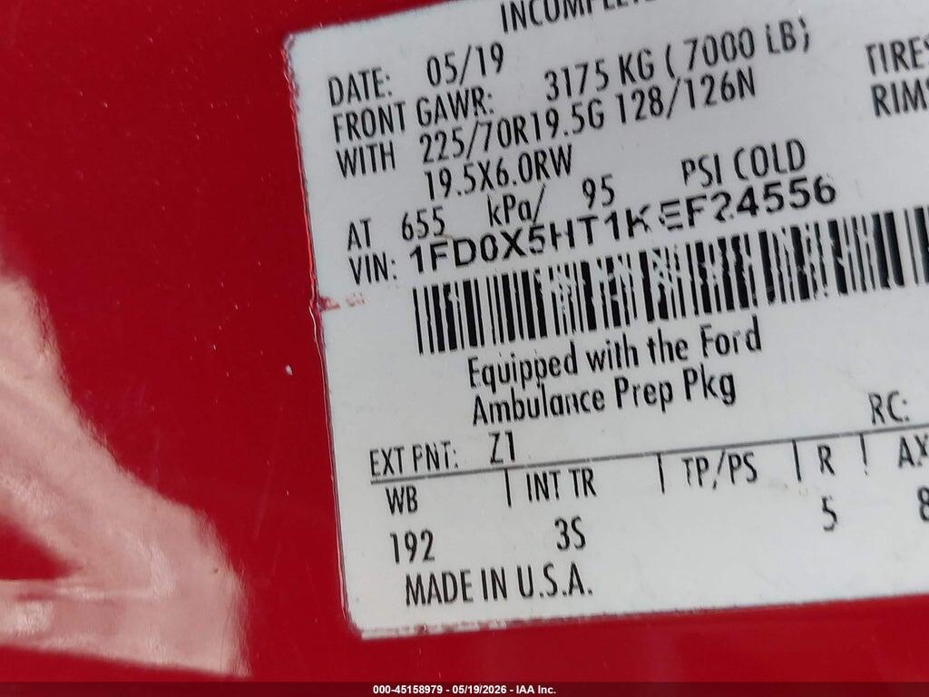 1FD0X5HT1KEF24556 2019 FORD F-550 CHASSIS photo no. 8