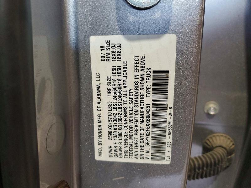 2019 HONDA RIDGELINE RTL — Фото 12 из 14