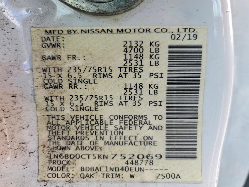 1N6BD0CT5KN752069 2019 NISSAN FRONTIER photo no. 12