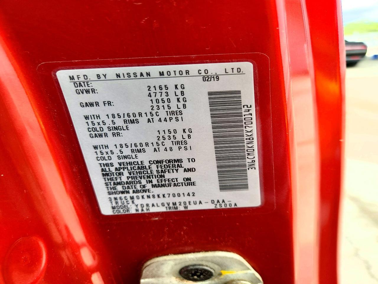 2019 NISSAN NV200 SV — Фото 13 из 13