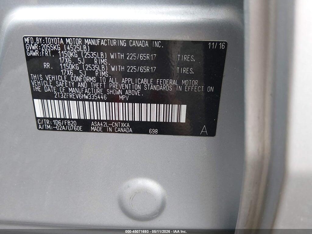 2T3ZFREV6HW335446 2017 TOYOTA RAV4 photo no. 9