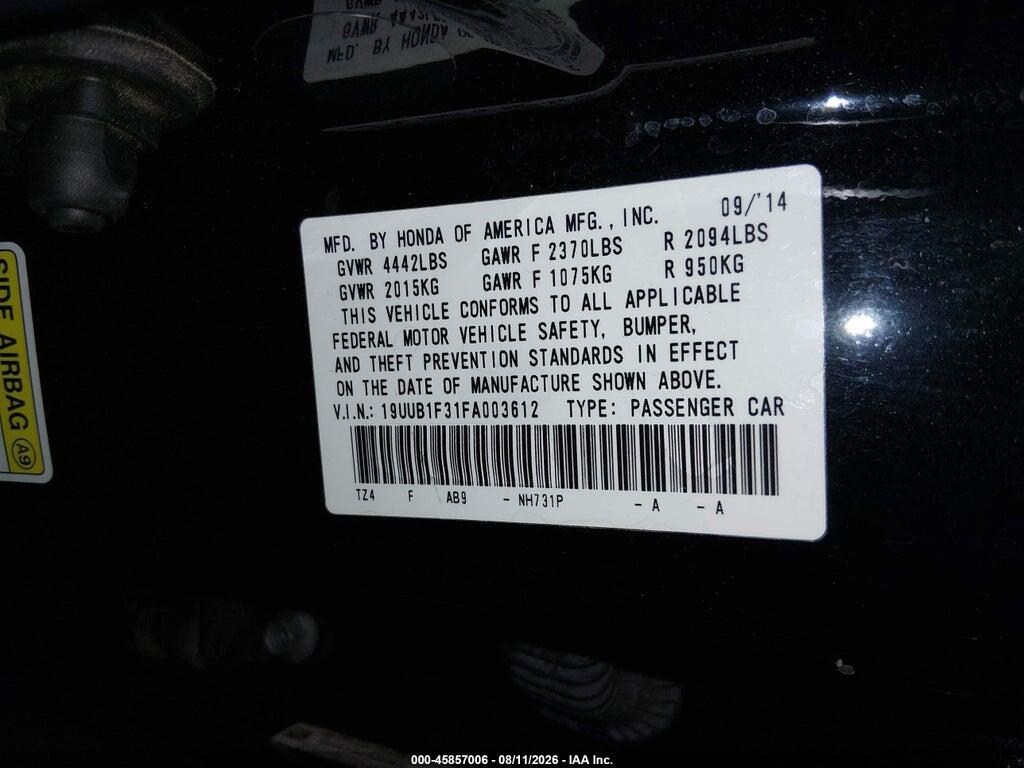 19UUB1F31FA003612 2015 ACURA TLX photo no. 9