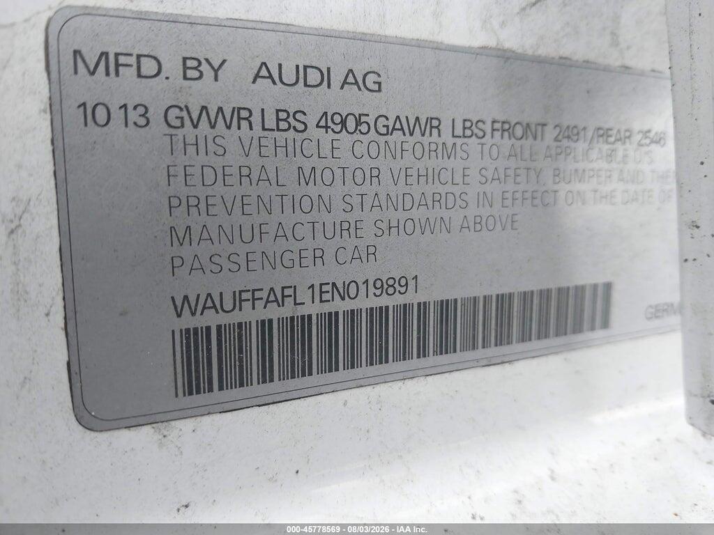 WAUFFAFL1EN019891 2014 AUDI A4 photo no. 9