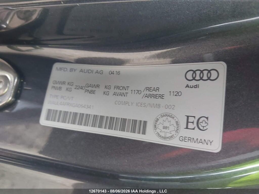WAUL4AFRXGA054341 2016 AUDI S5 photo no. 9