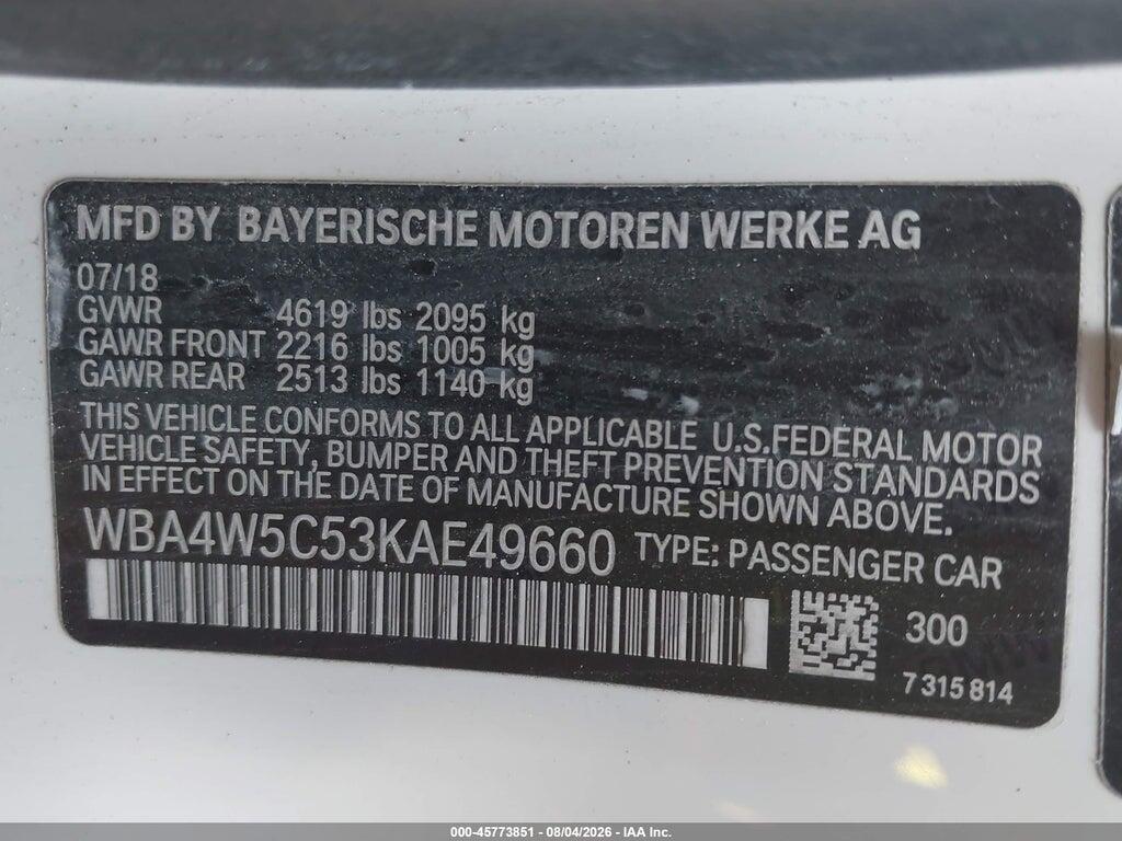WBA4W5C53KAE49660 2019 BMW 430I photo no. 9