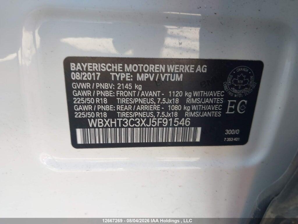WBXHT3C3XJ5F91546 2018 BMW X1 photo no. 9