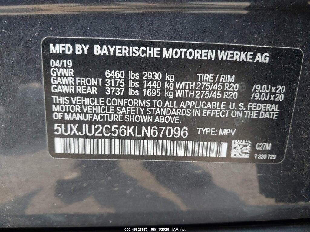 5UXJU2C56KLN67096 2019 BMW X5 photo no. 9