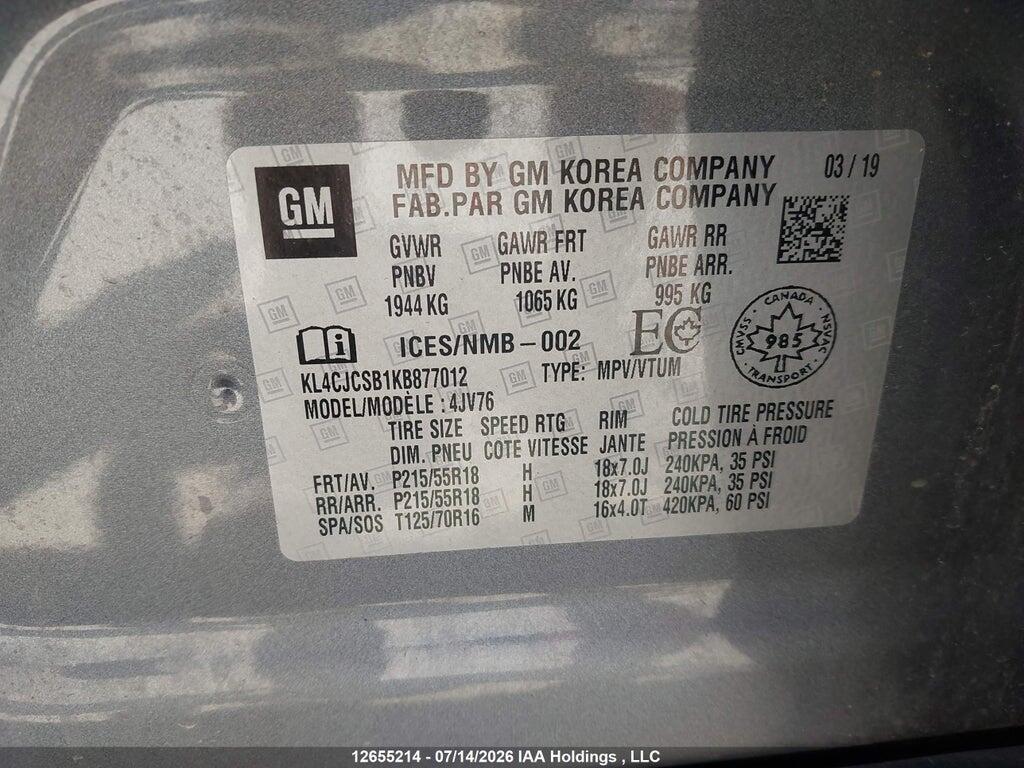 KL4CJCSB1KB877012 2019 BUICK ENCORE photo no. 9
