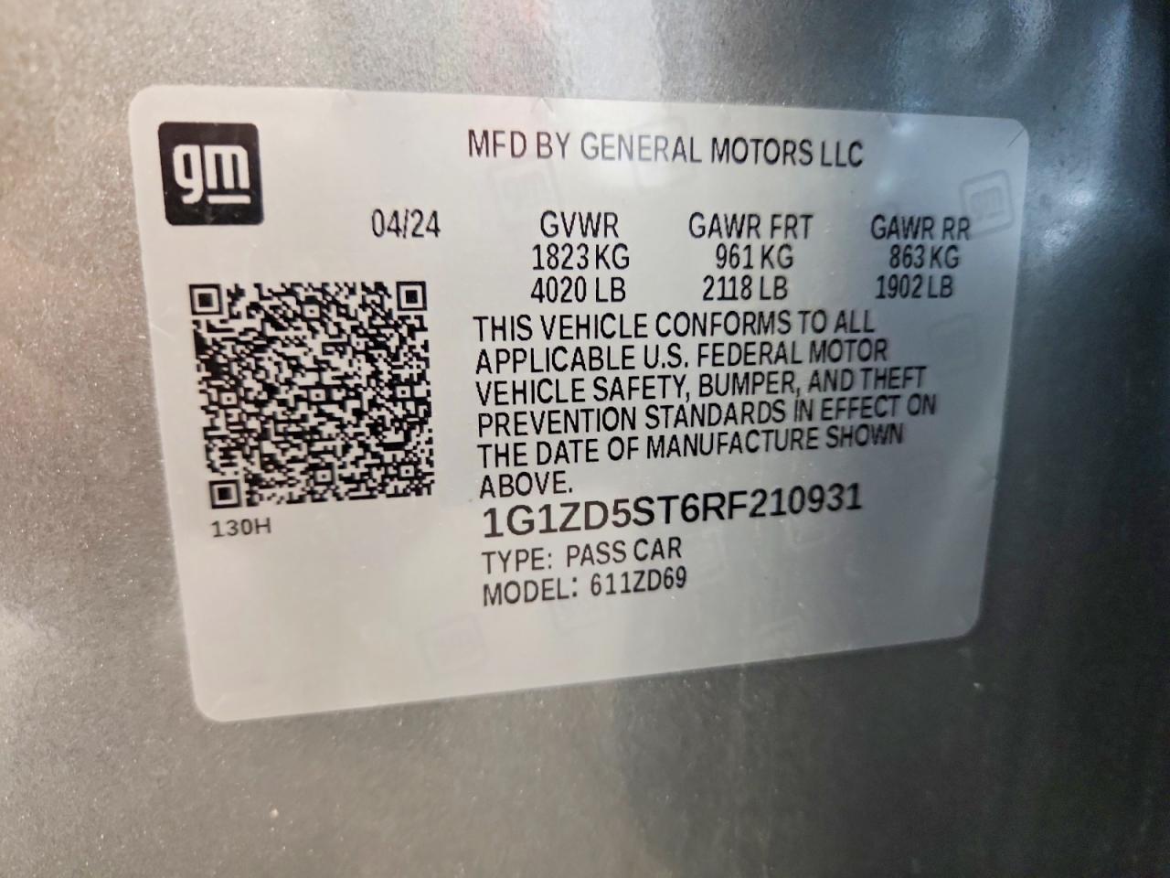 2024 CHEVROLET MALIBU LT — Фото 12 из 12