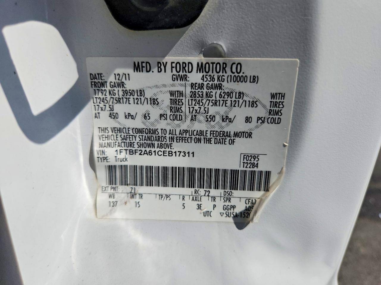 2012 FORD F250 SUPER DUTY — Фото 12 из 12