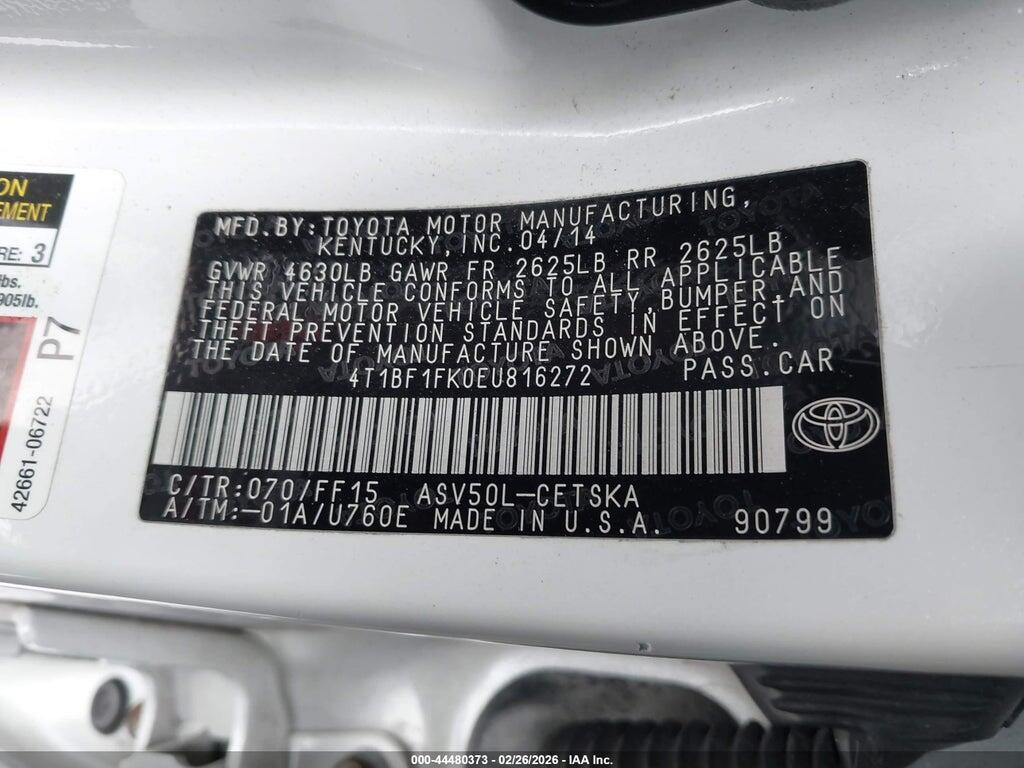4T1BF1FK0EU816272 2014 TOYOTA CAMRY photo no. 9