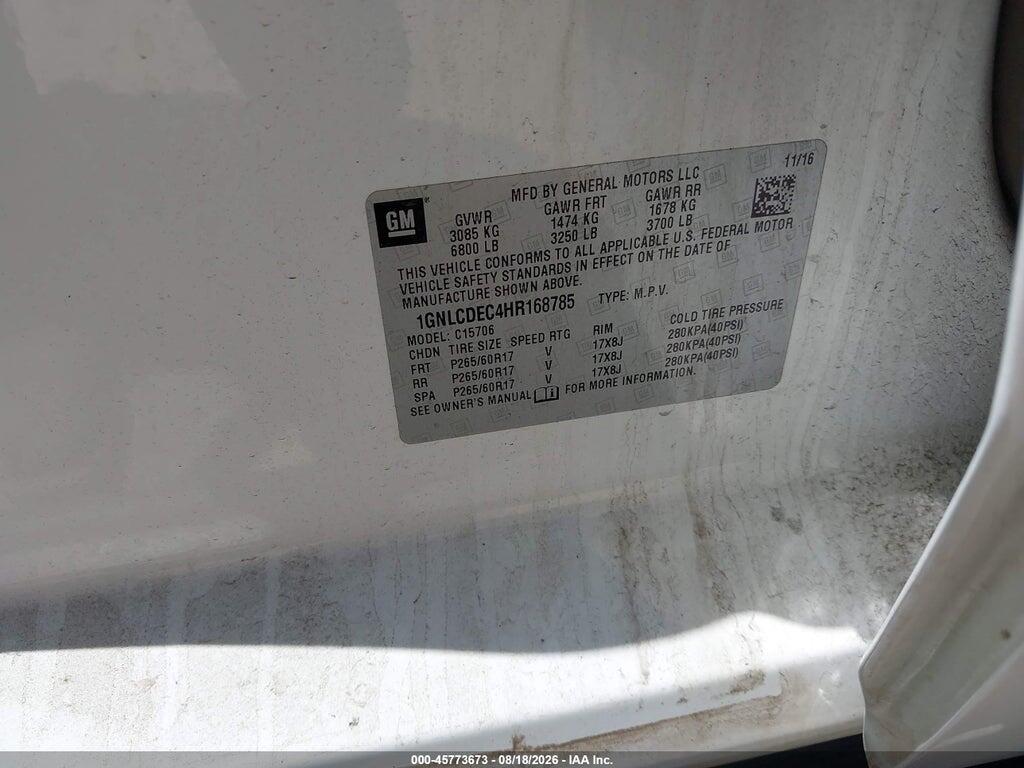 1GNLCDEC4HR168785 2017 CHEVROLET TAHOE photo no. 9