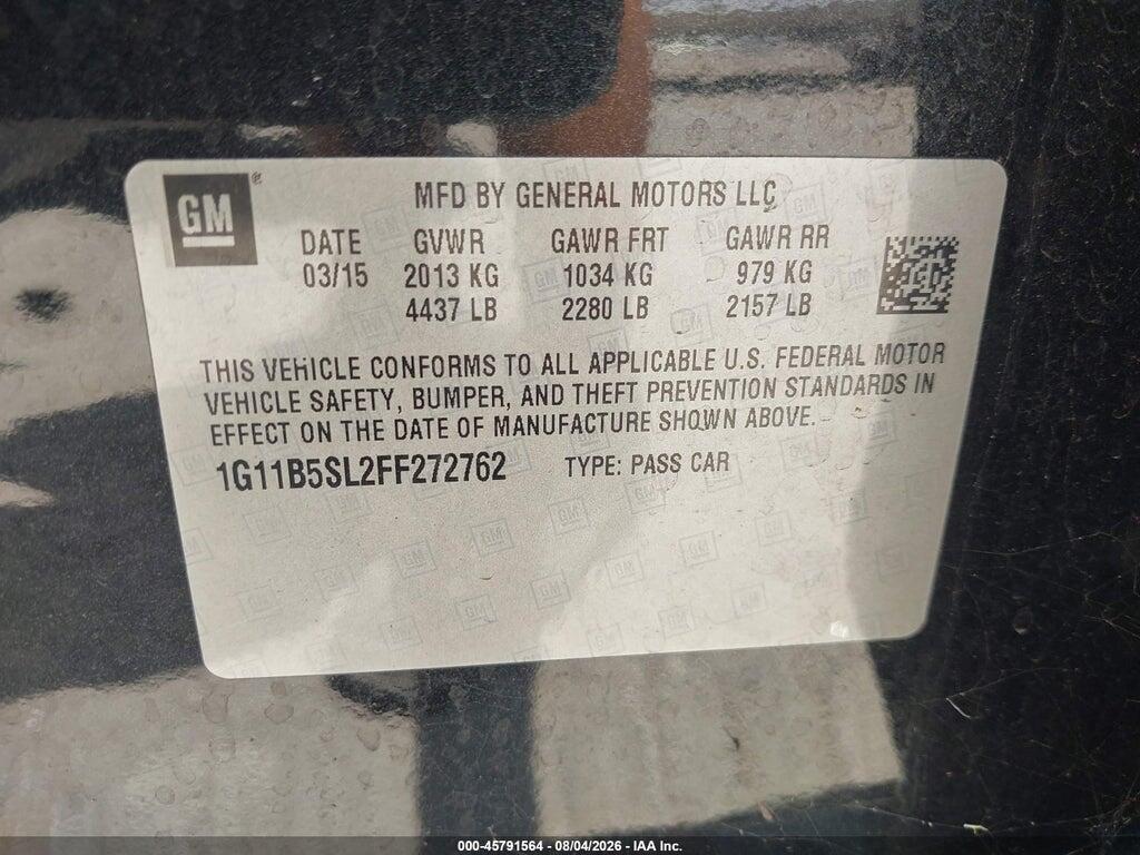 1G11B5SL2FF272762 2015 CHEVROLET MALIBU photo no. 9