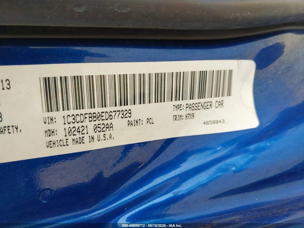 1C3CDFBB0ED677329 2014 DODGE DART photo no. 9