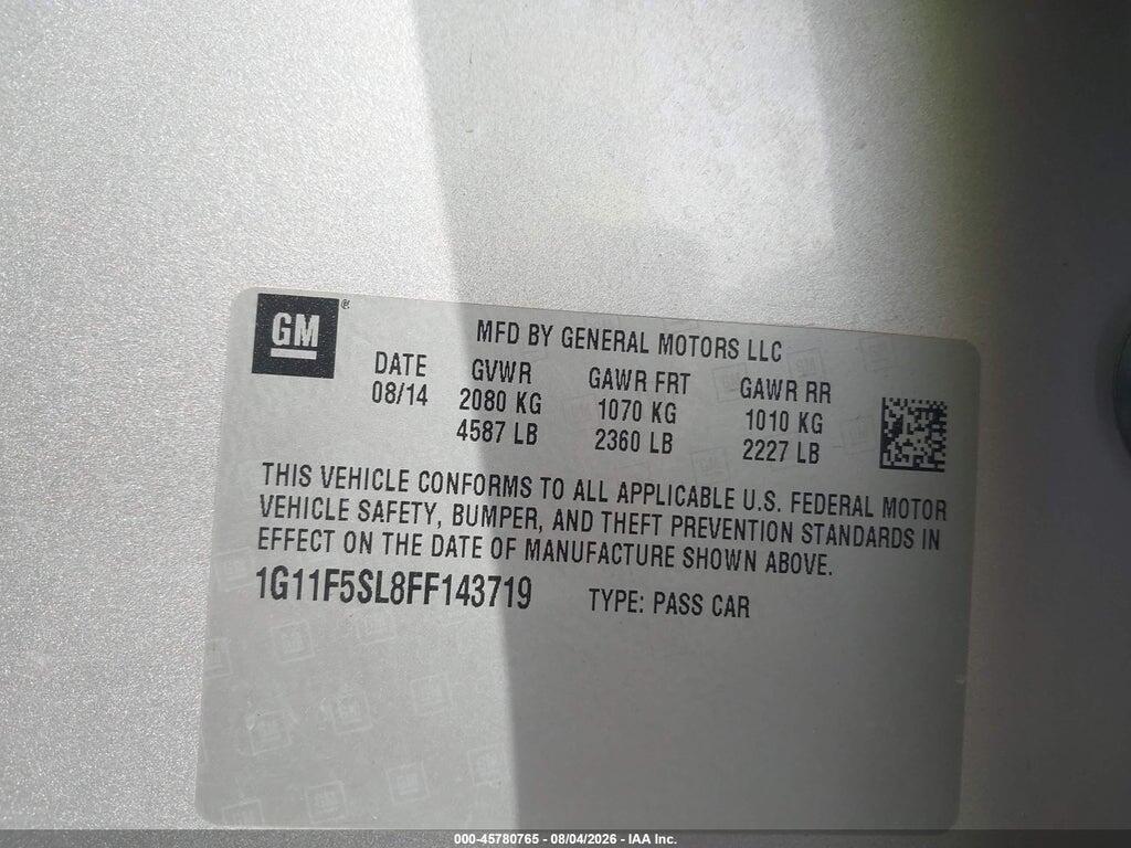 1G11F5SL8FF143719 2015 CHEVROLET MALIBU photo no. 9