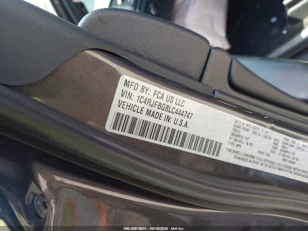 1C4RJFBG8LC444747 2020 JEEP GRAND CHEROKEE photo no. 9