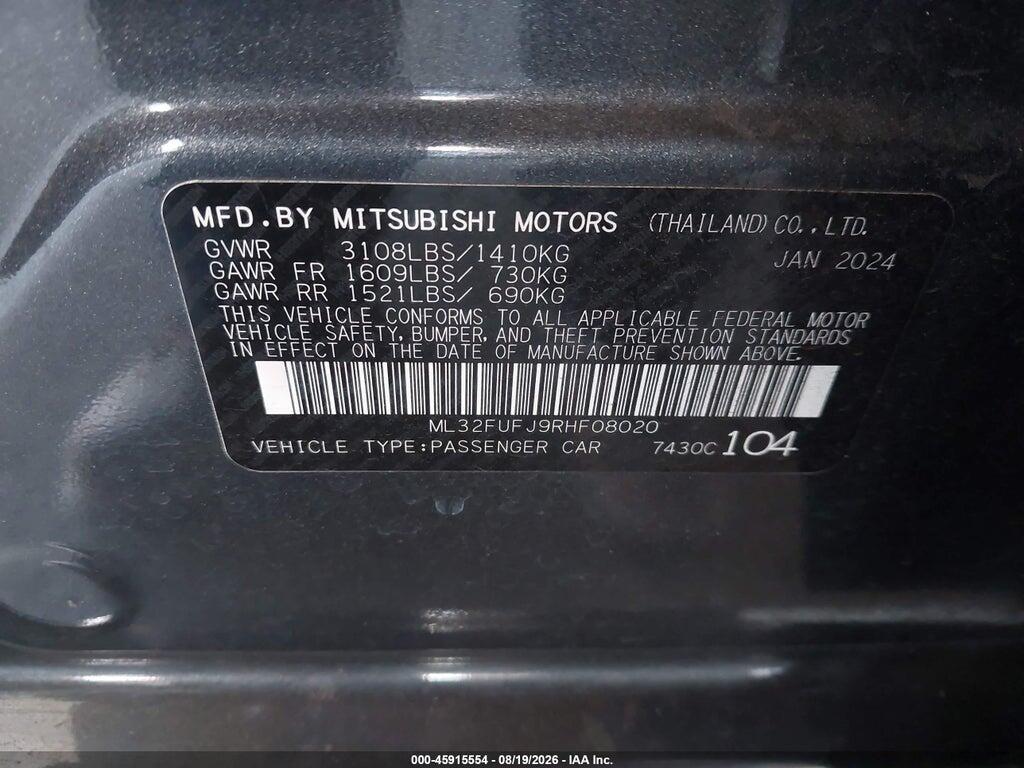 ML32FUFJ9RHF08020 2024 MITSUBISHI MIRAGE G4 photo no. 9