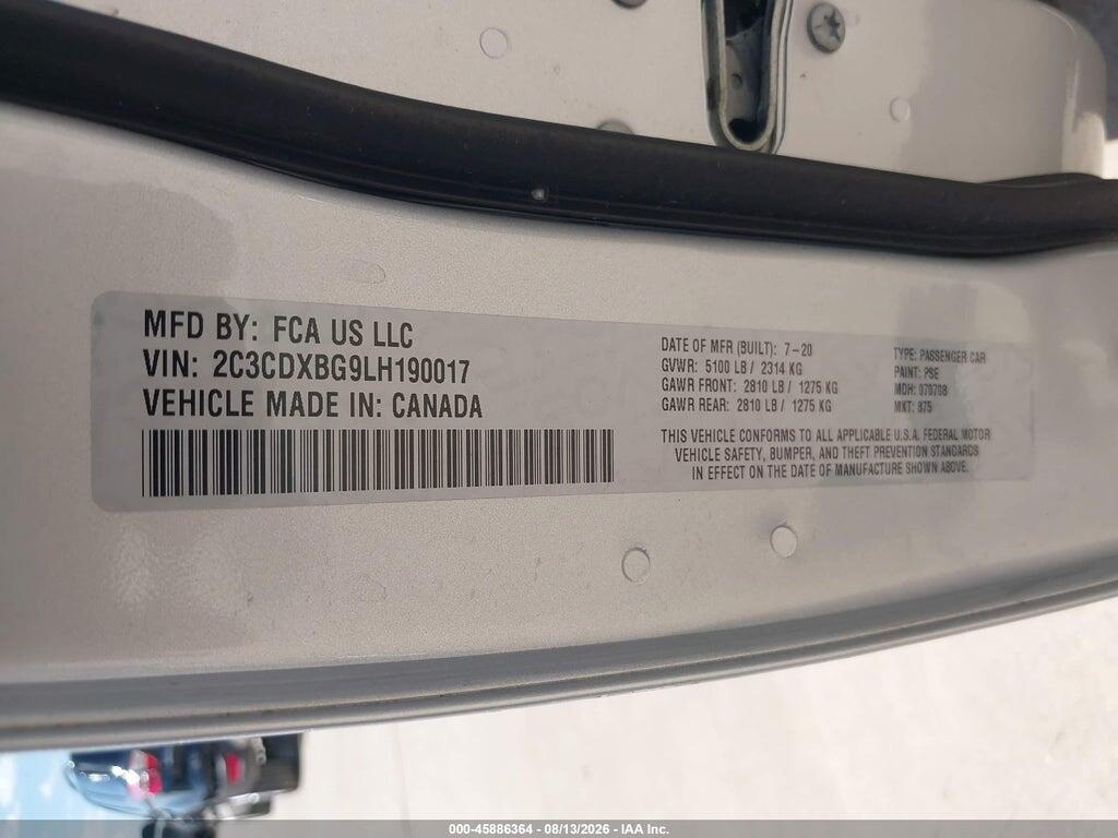 2C3CDXBG9LH190017 2020 DODGE CHARGER photo no. 9