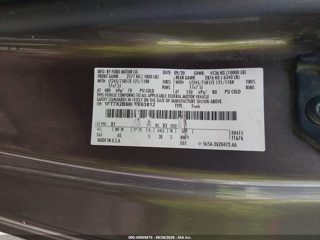 1FT7X2B68LEE63812 2020 FORD F-250 photo no. 9
