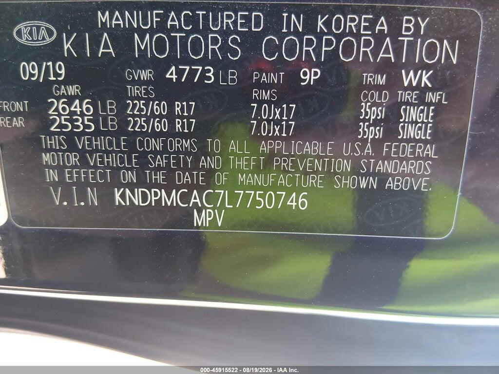KNDPMCAC7L7750746 2020 KIA SPORTAGE photo no. 9