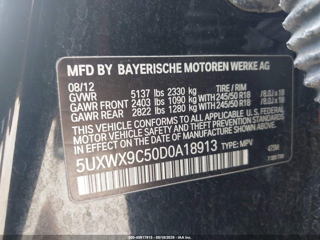 5UXWX9C50D0A18913 2013 BMW X3 photo no. 9