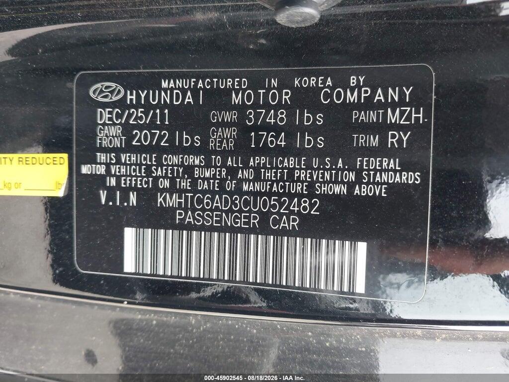 KMHTC6AD3CU052482 2012 HYUNDAI VELOSTER photo no. 9
