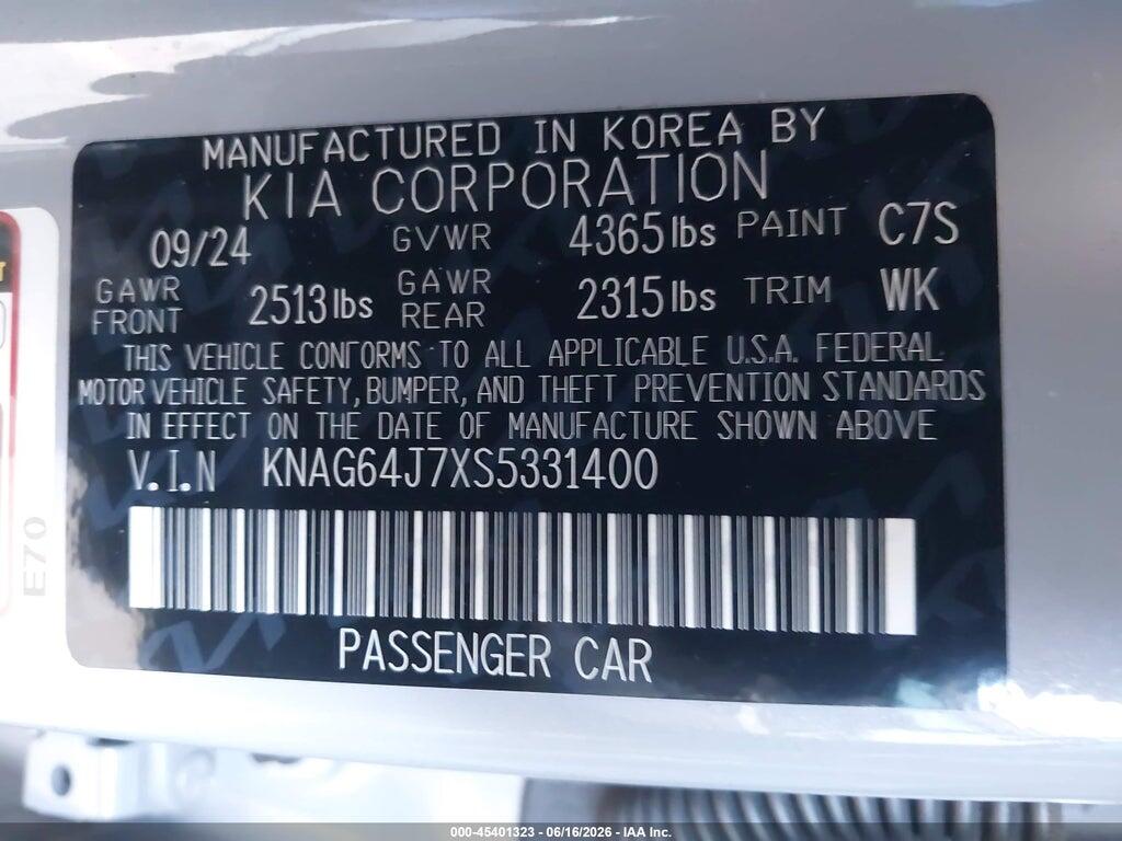 KNAG64J7XS5331400 2025 KIA K5 photo no. 9