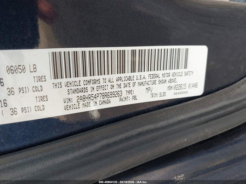 2A8HR54P78R699263 2008 CHRYSLER TOWN & COUNTRY photo no. 9