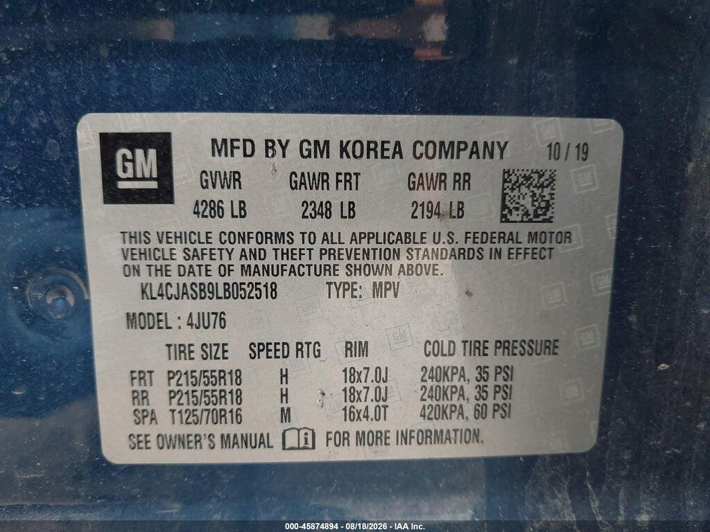 KL4CJASB9LB052518 2020 BUICK ENCORE photo no. 9