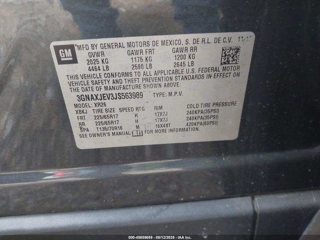 3GNAXJEV3JS563989 2018 CHEVROLET EQUINOX photo no. 9