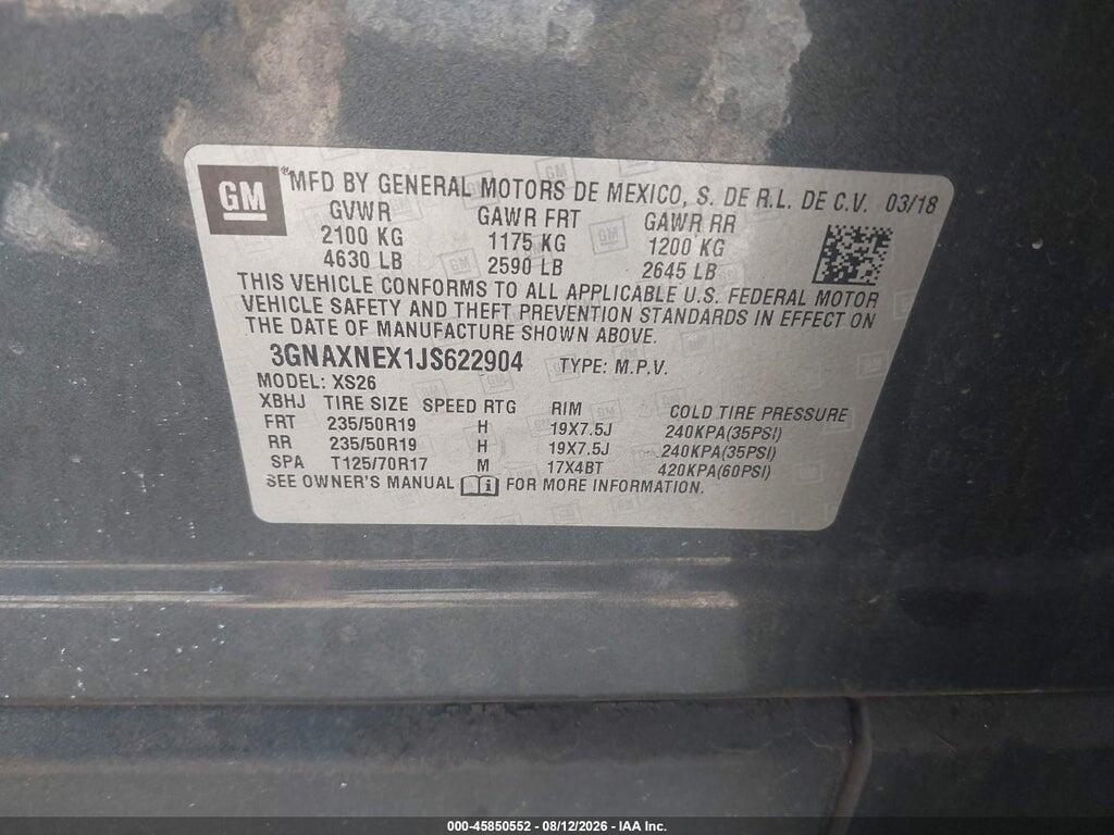 3GNAXNEX1JS622904 2018 CHEVROLET EQUINOX photo no. 9